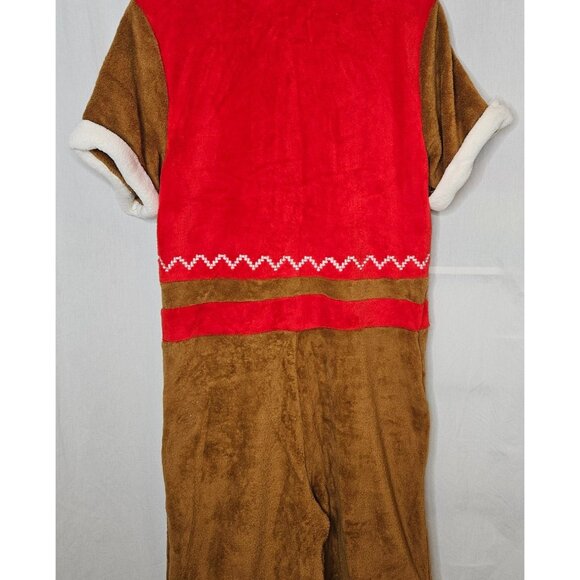 Blizzard Bay Christmas Gingerbread Man Adult Costume Pajamas Fleece Medium - Picture 4 of 6